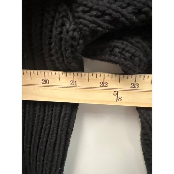Women’s 3D Cable Knit Chunky Black Turtleneck Fisherman Wool Sweater Sz XL - Picture 11 of 12